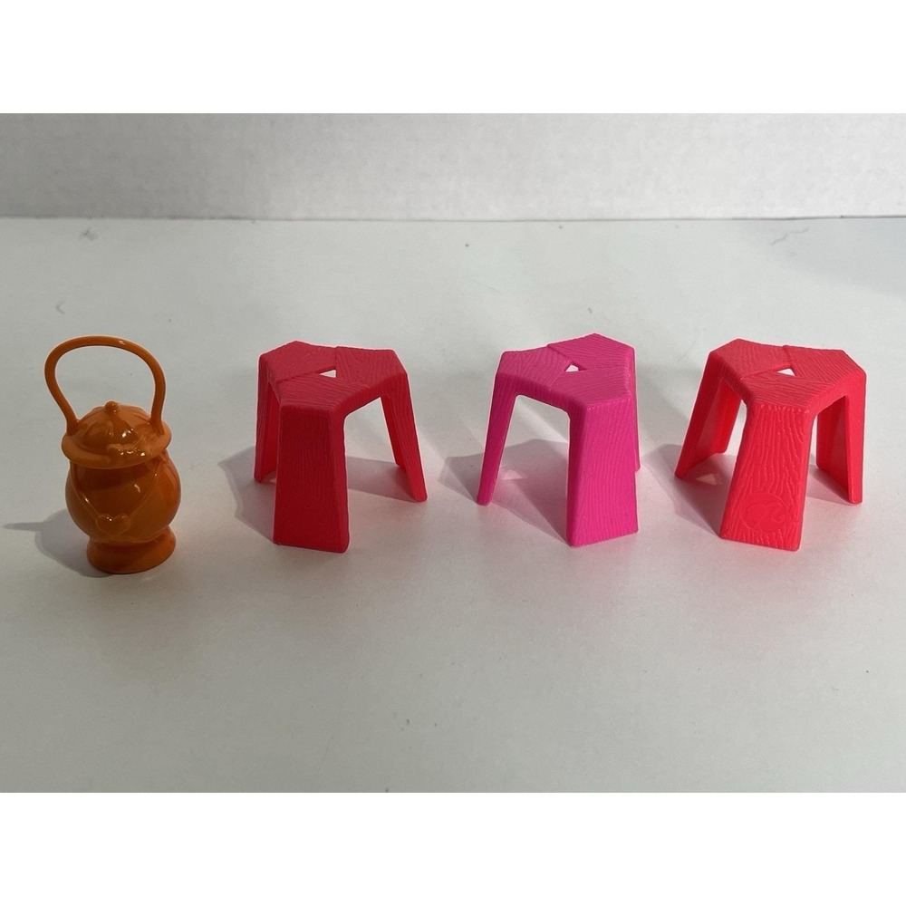2018 Barbie Chelsea 3 Seats Stool 1 Lantern From RV Camper Playset‎